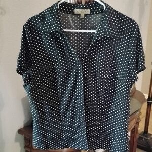 Notations Black and White Polka Dot Blouse
